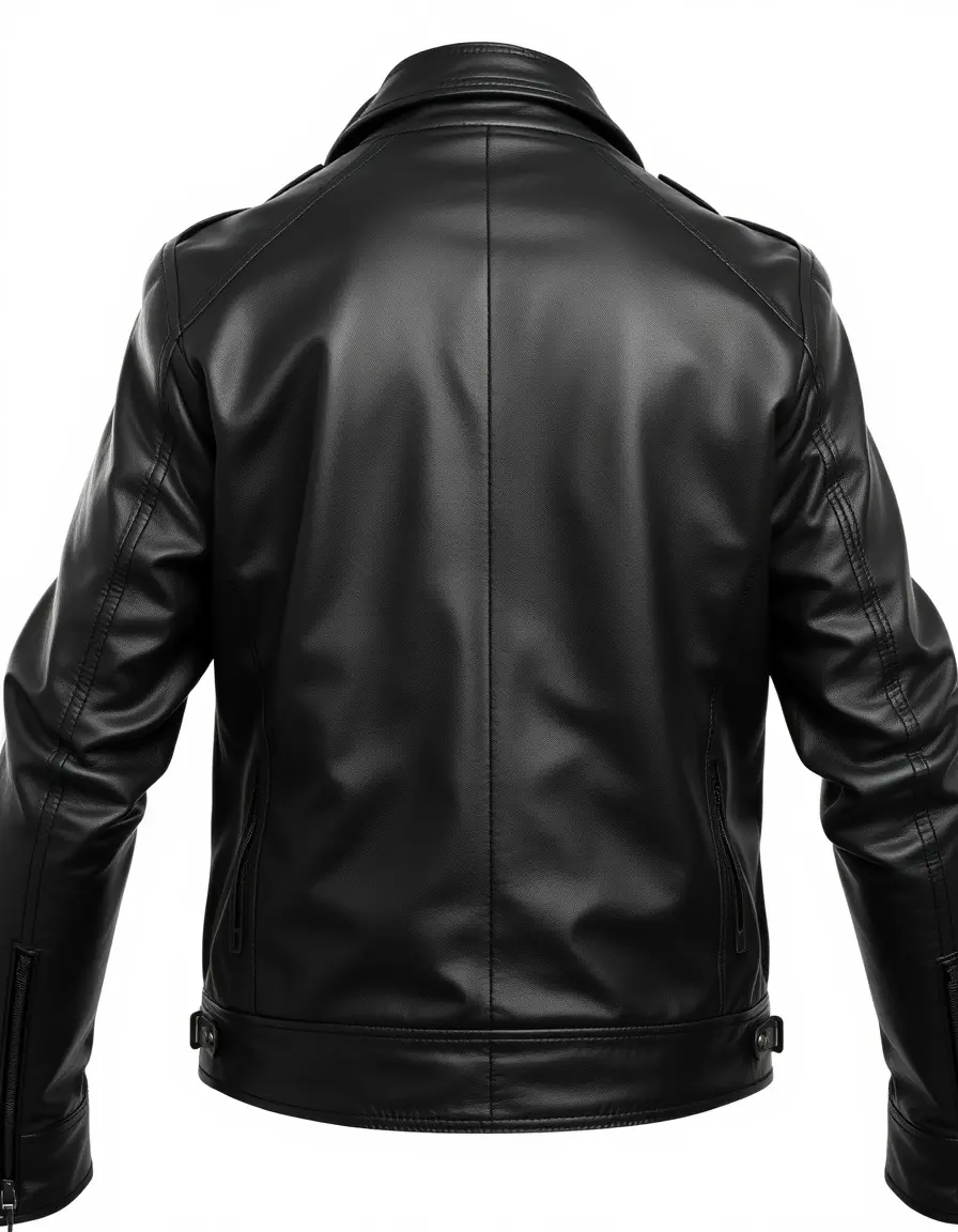 Giacca biker in pelle nera di alta qualità con cerniere metalliche