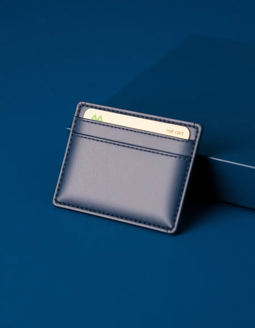 Porta carte di credito pelle uomo blu navy