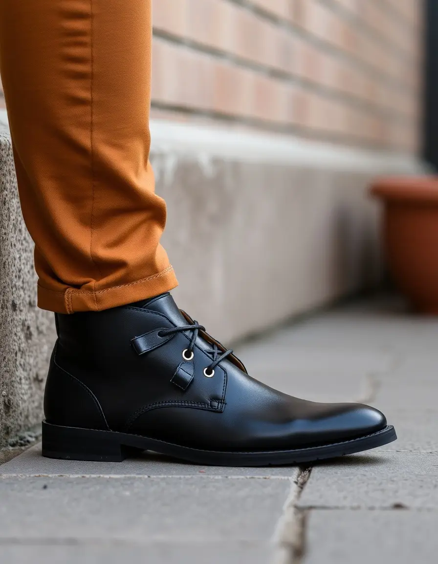 Stivaletto uomo pelle Chukka nero elegante