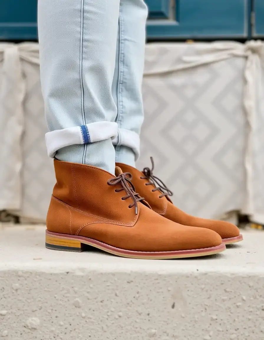 Stivaletto uomo pelle Desert Boots camoscio marrone