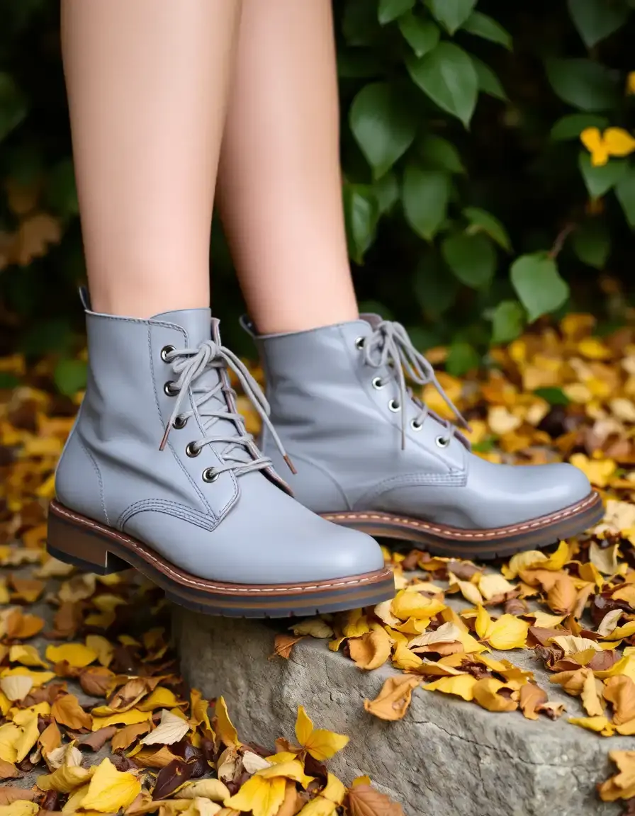 Stivaletto uomo pelle grigio stringato moderno