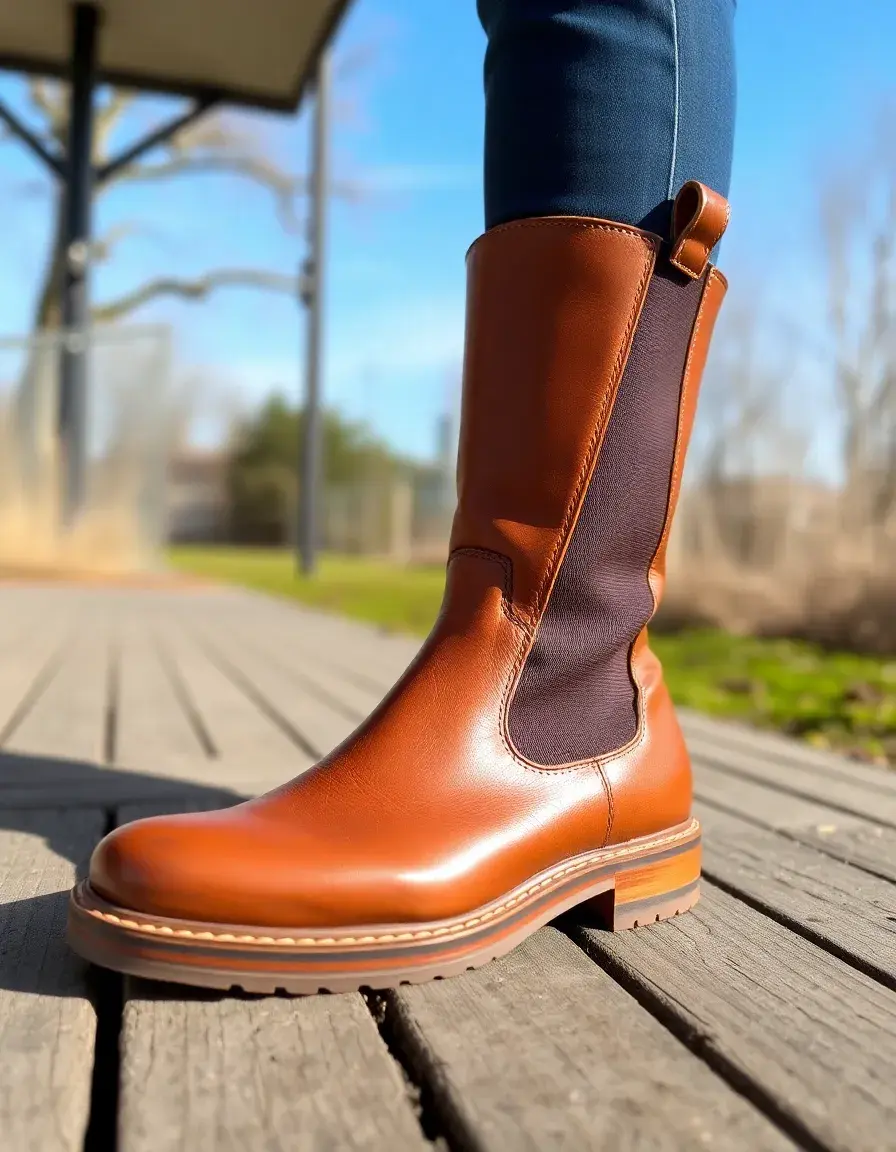 Chelsea Boots uomo in pelle color cuoio alta qualità