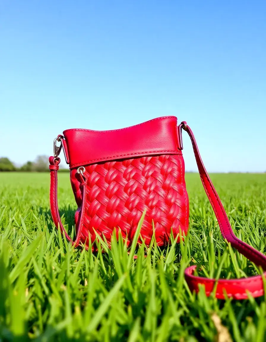 Red braided leather crossbody vivace e moderna