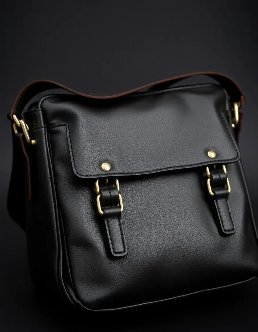 Borsa pelle uomo modello tracolla nera elegante