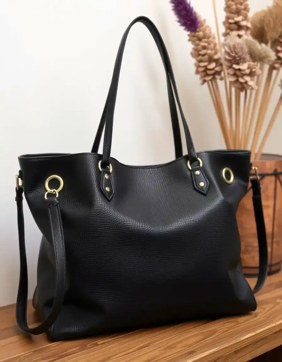Borsa tracolla pelle nera dal design moderno