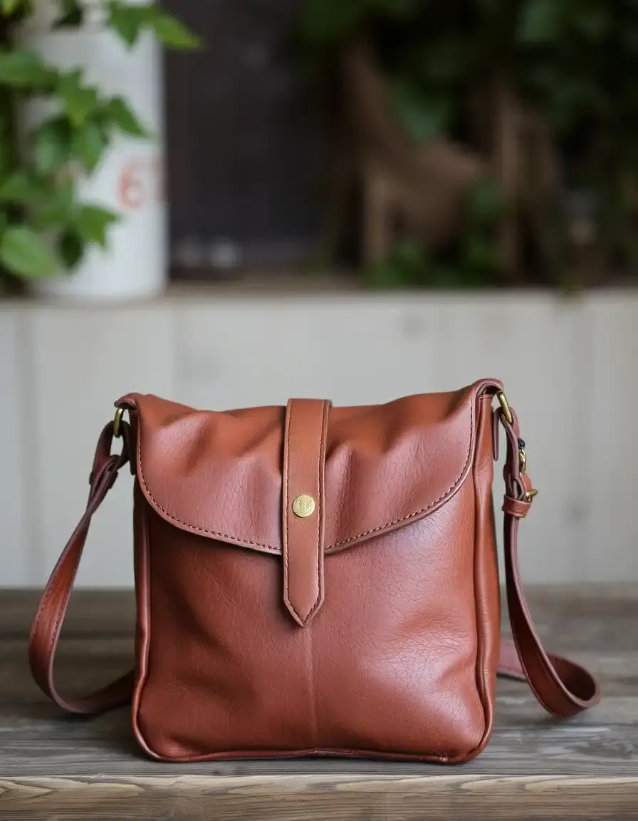 Vintage Brown Leather Crossbody bag in pelle marrone stile retrò