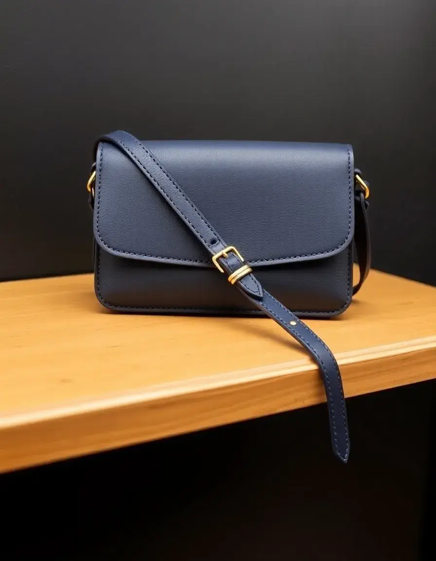 Classic Navy Leather Crossbody borsa blu navy pelle classica