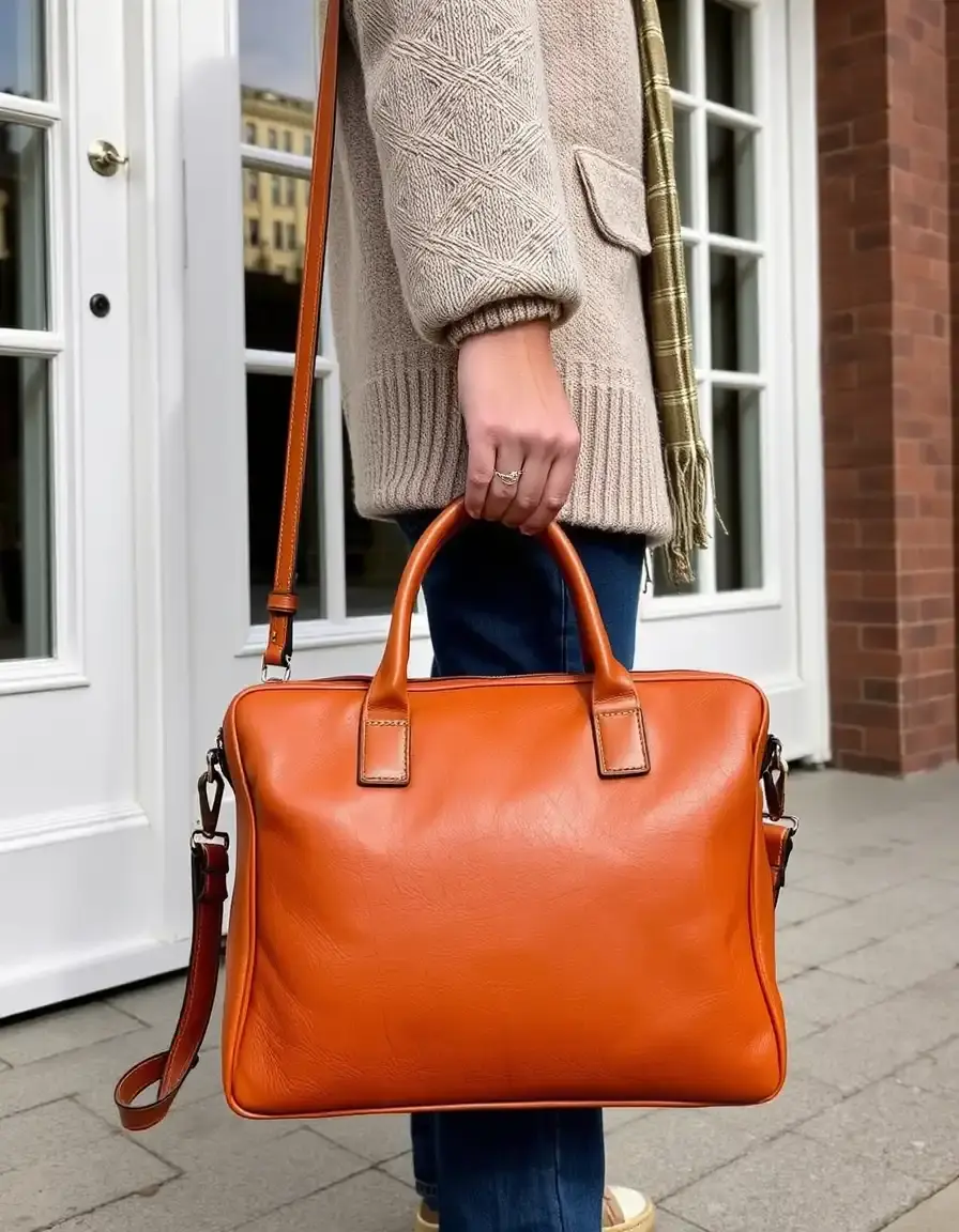 Borsa satchel color cuoio in pelle vintage