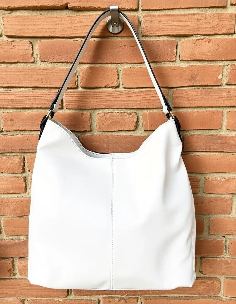 Borsa hobo bianca in pelle morbida
