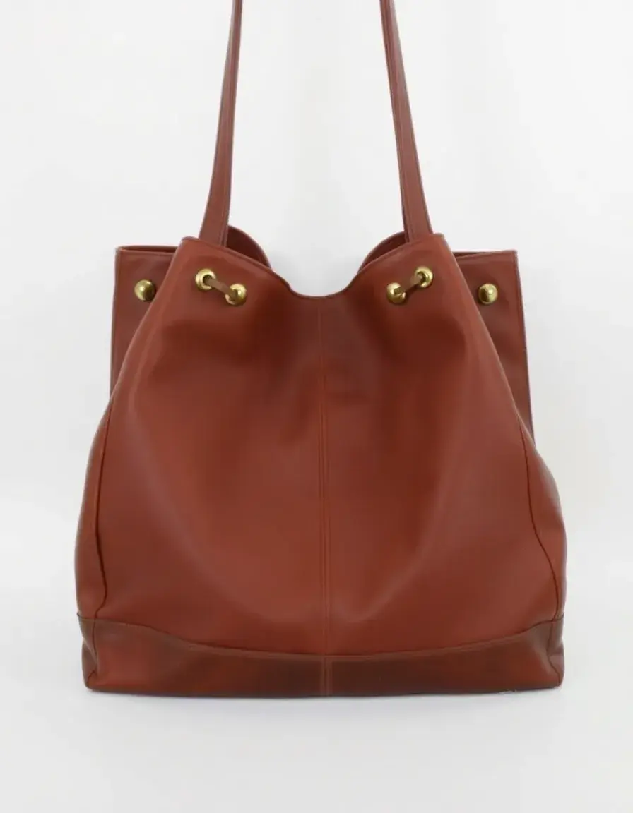 Borsa a tracolla in pelle marrone stile vintage