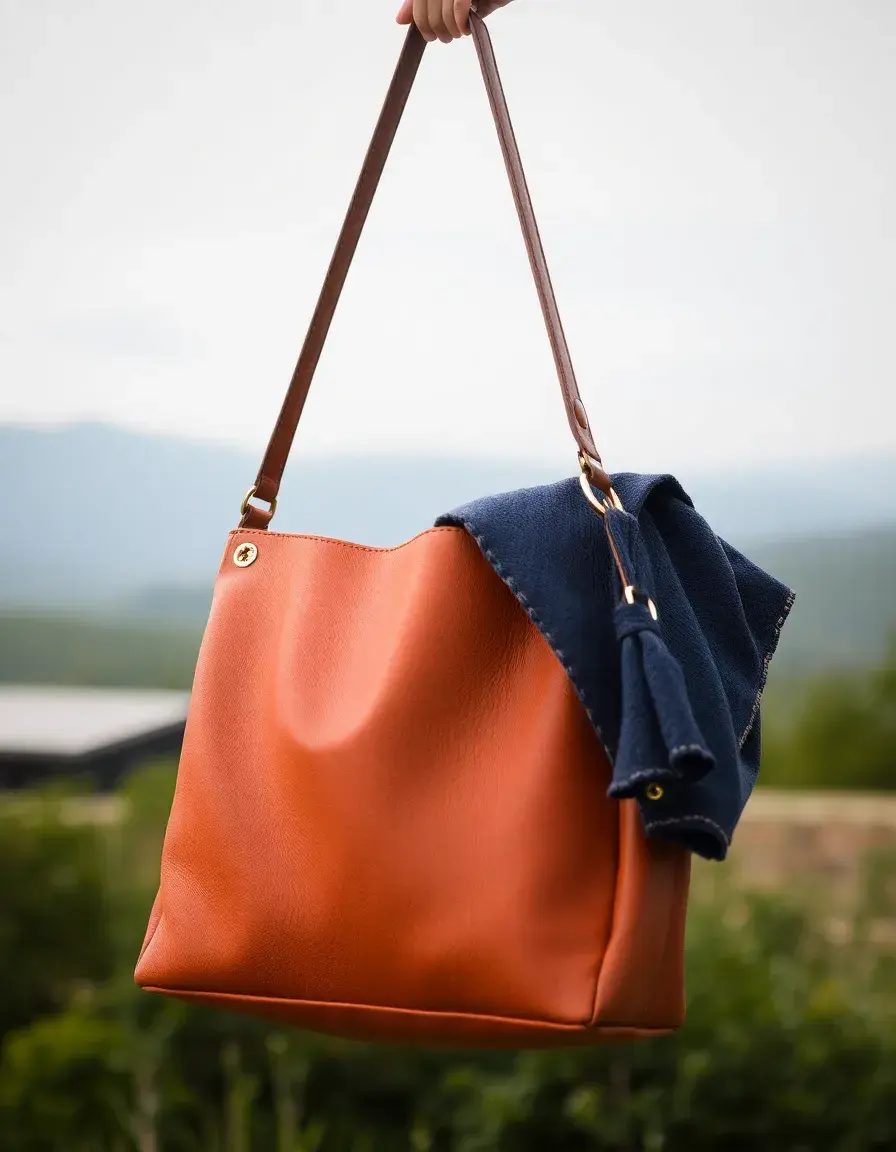 Borsa casual marrone in vera pelle stile vintage