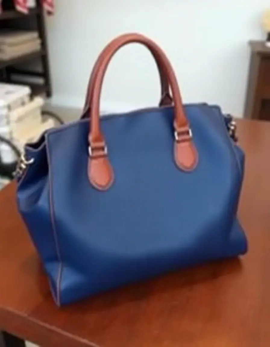Borsa classica blu navy in pelle