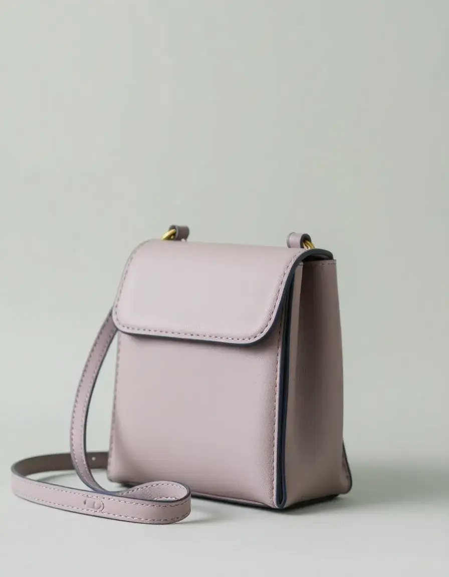 Mini borsa in pelle grigia da uomo