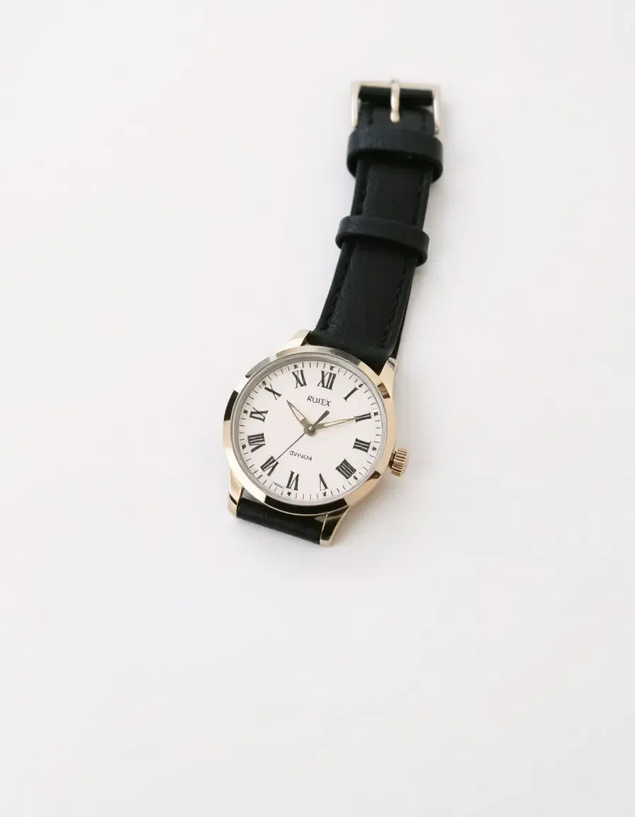 Cinturino orologio in pelle nera con sgancio rapido