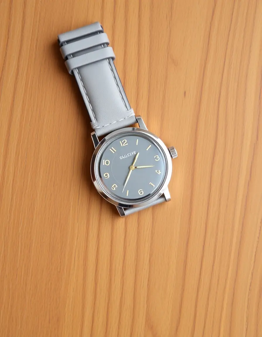 Cinturino orologio pelle grigia imbottito comfort