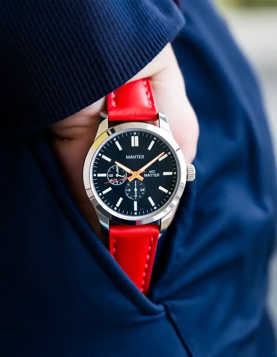 Cinturino orologio pelle rossa audace
