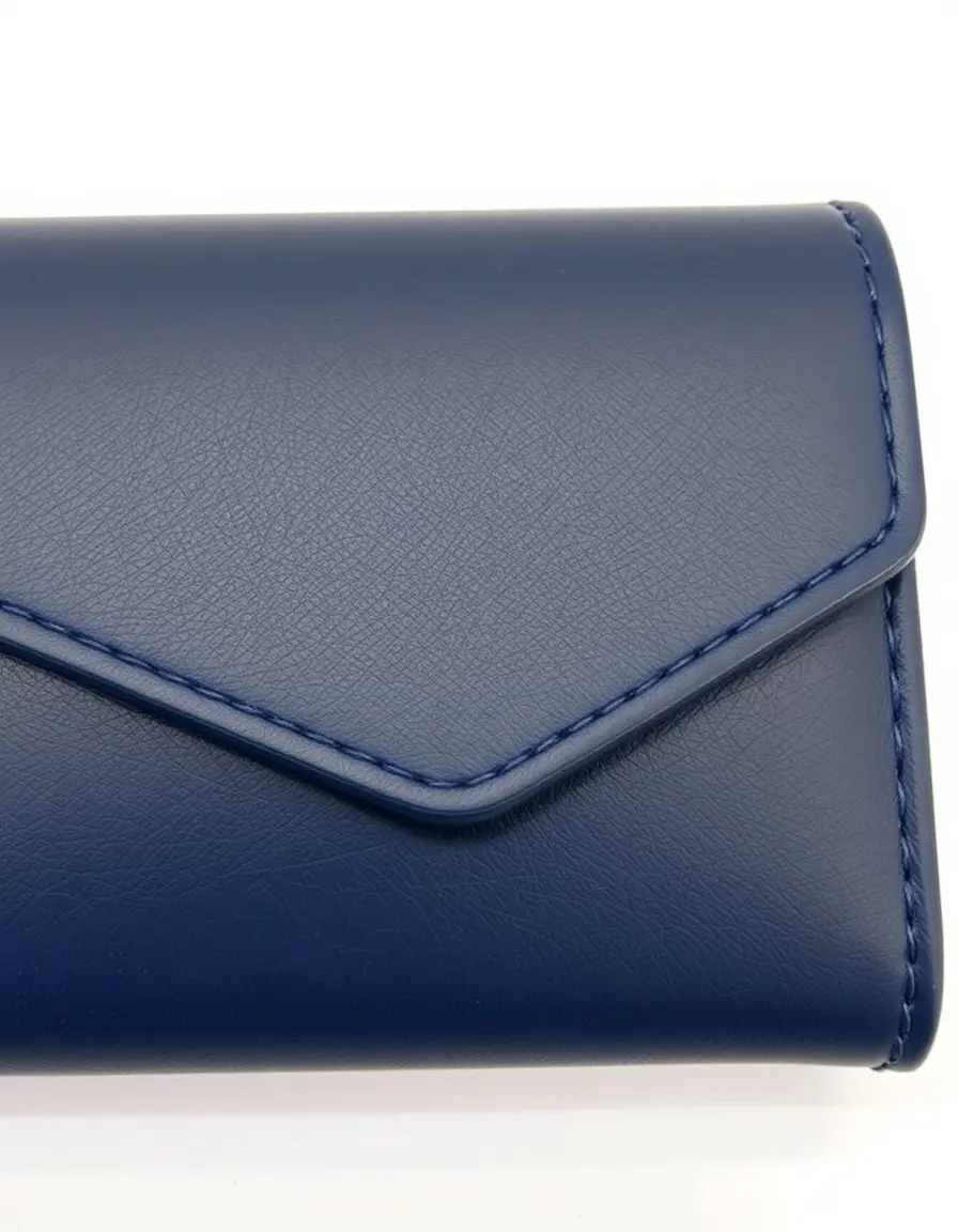 Portafoglio compatto blu navy in materiale sintetico premium