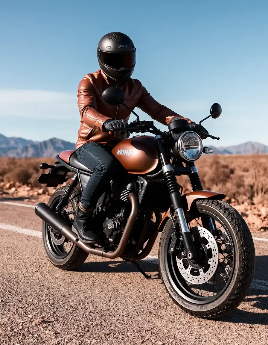 Giacca stile moto pelle color noce resistente