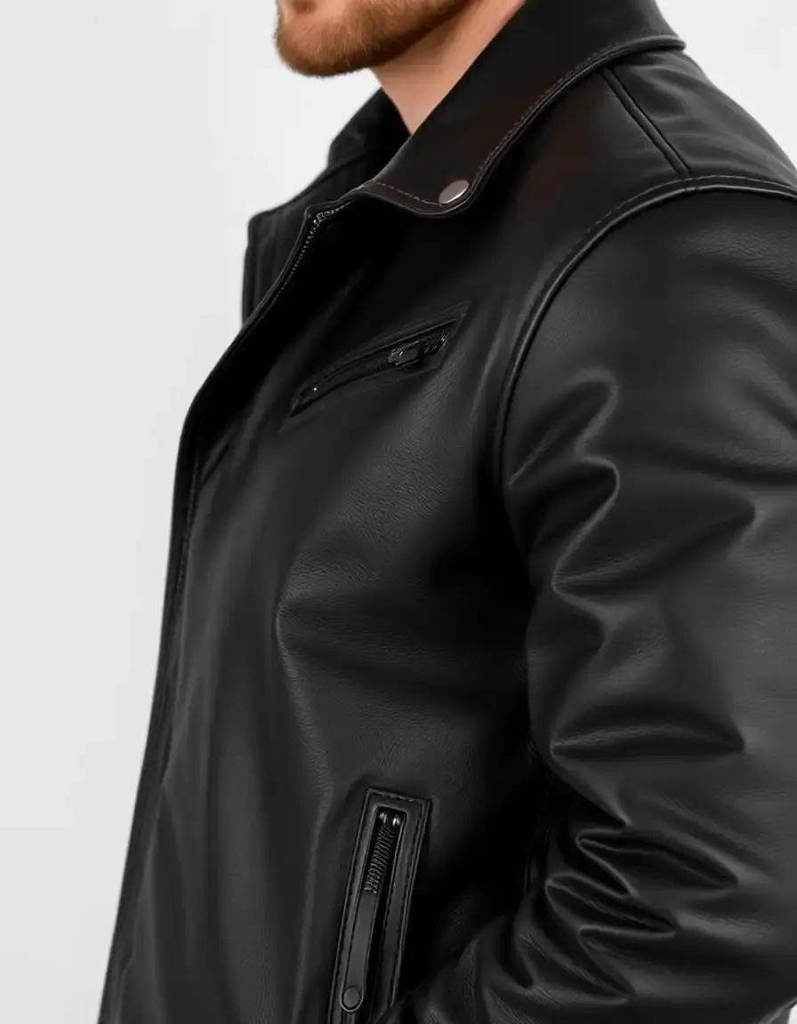 Giacca classica uomo in pelle nera stile intramontabile