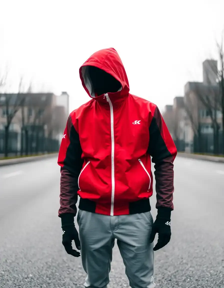 Giacca uomo pelle rossa sportiva biker