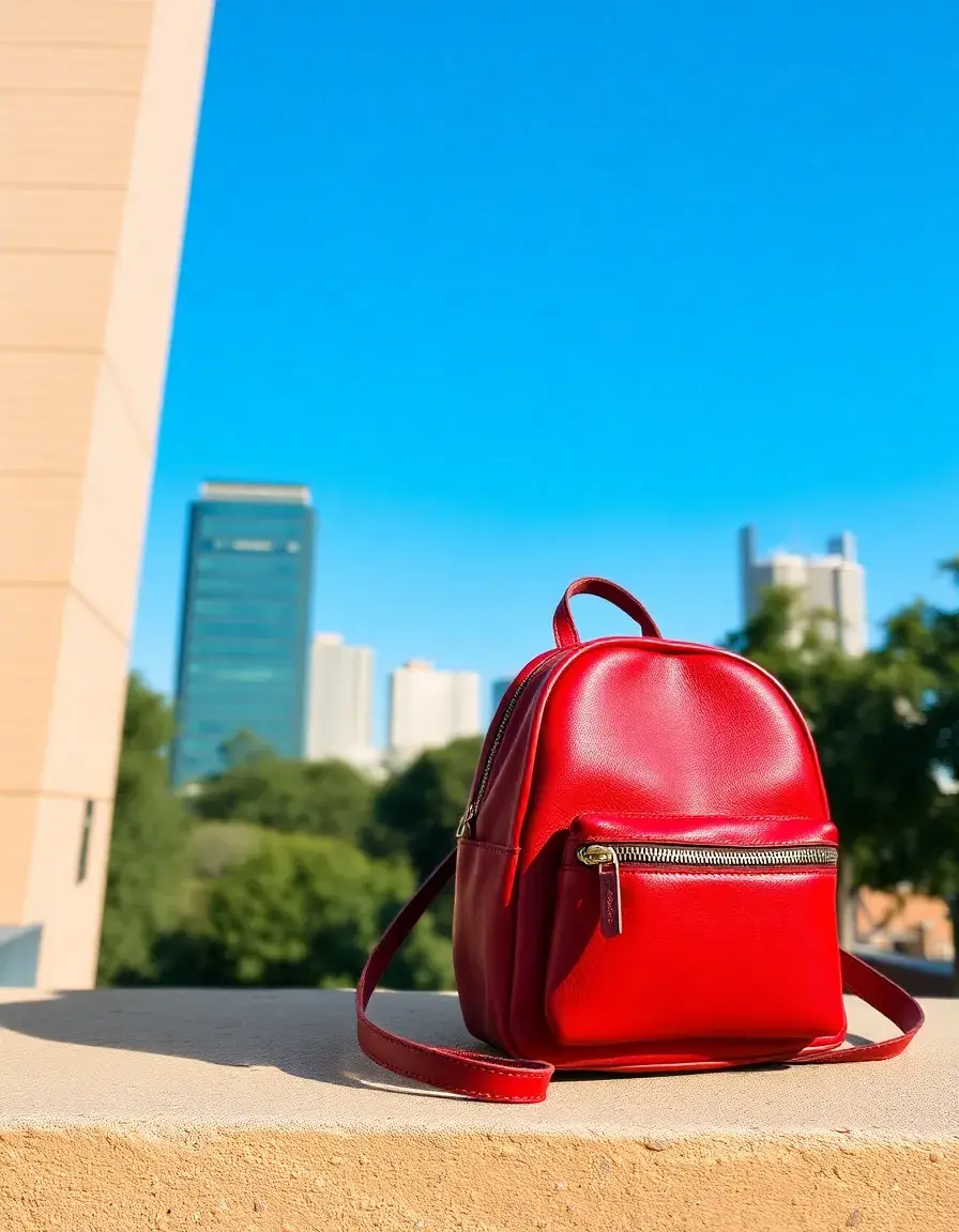 Mini zaino in pelle rossa per un look audace