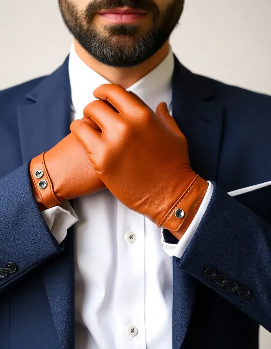Guanti uomo eleganti color cuoio chiaro