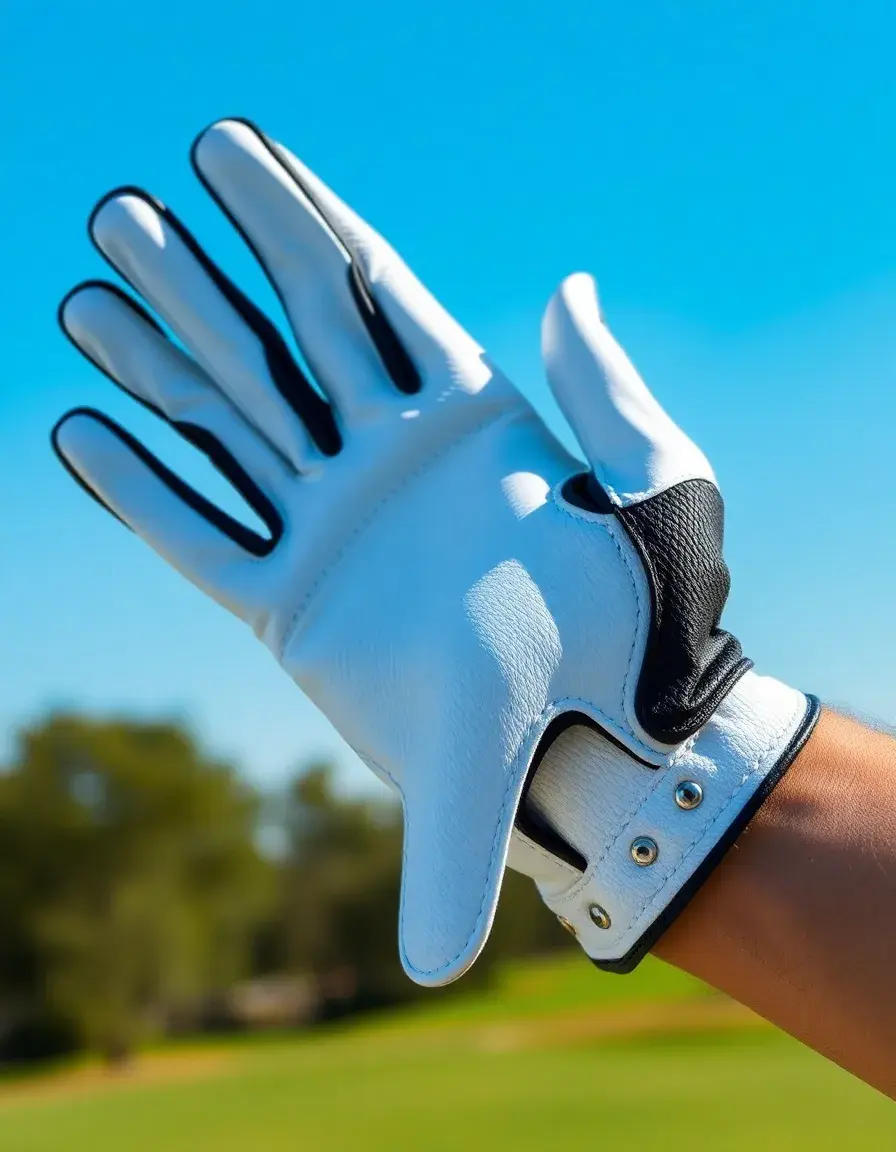 Guanti da golf uomo in pelle bianca vista grip
