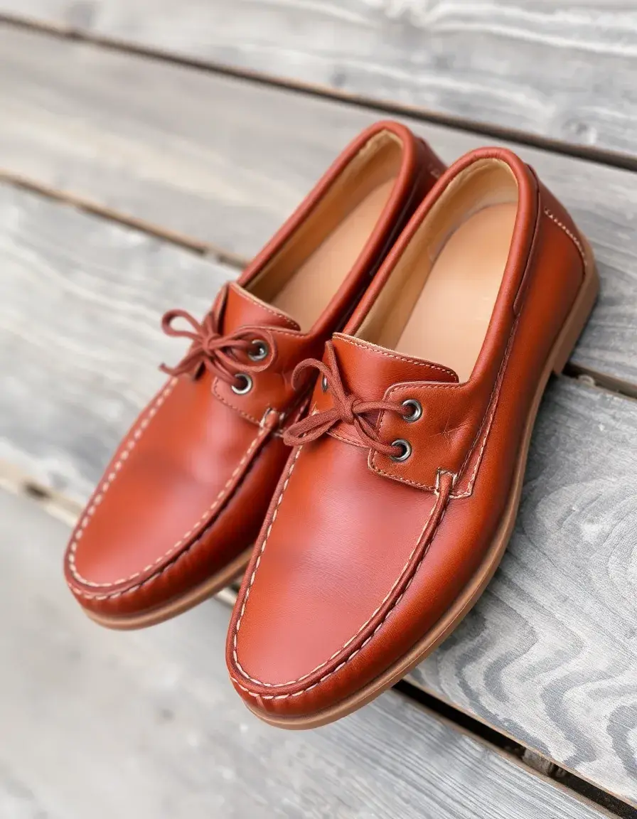 Mocassini uomo pelle stile barca color cuoio