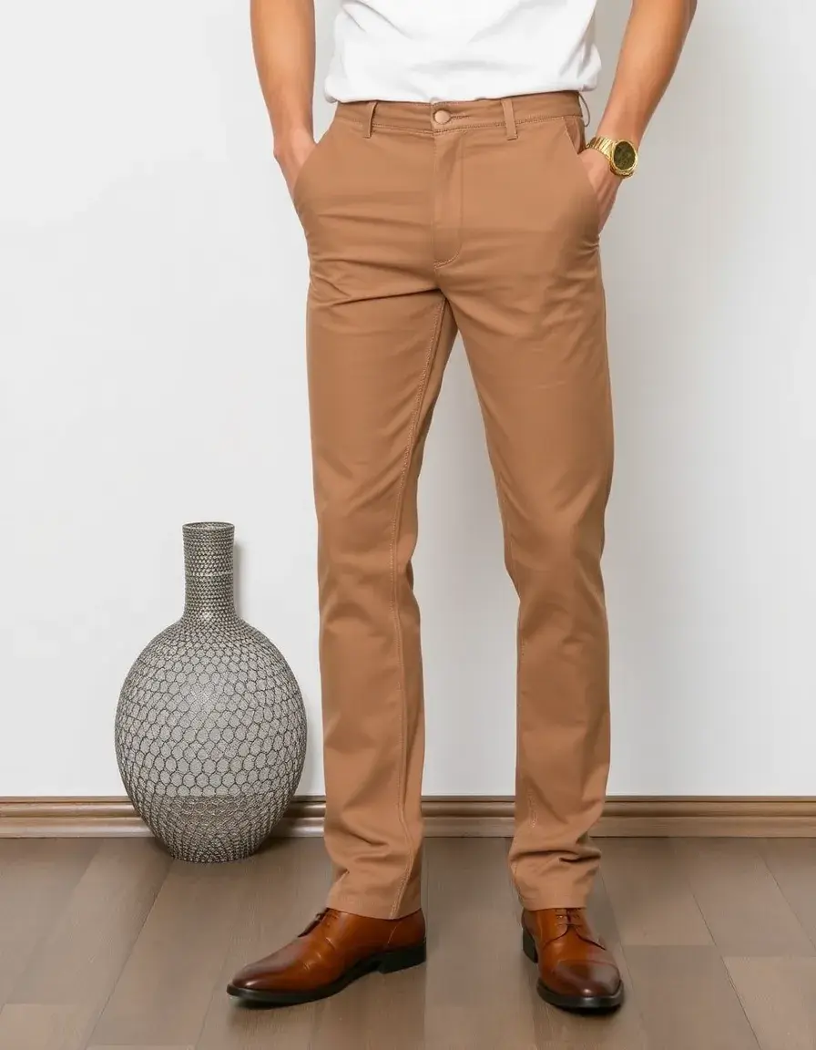 Pantaloni in pelle scamosciata beige uomo lusso morbido