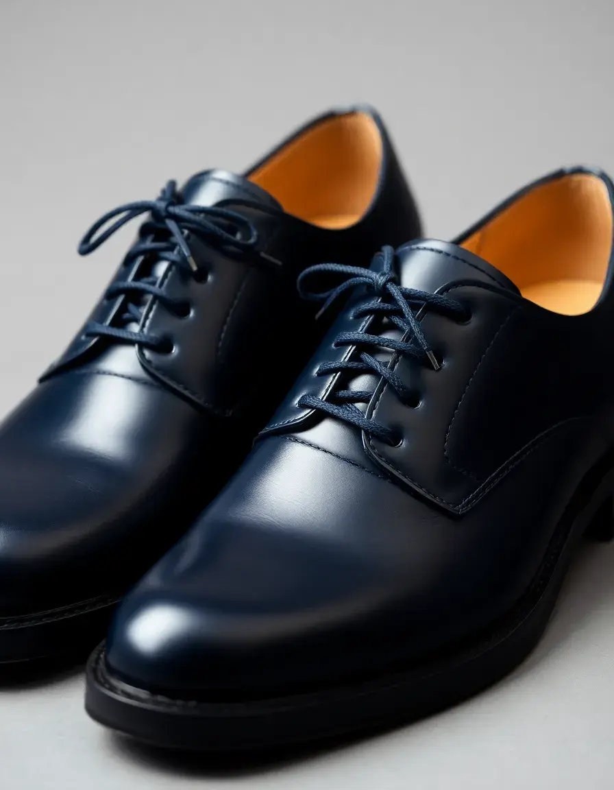 Scarpe stringate navy in pelle PU con suola elegante