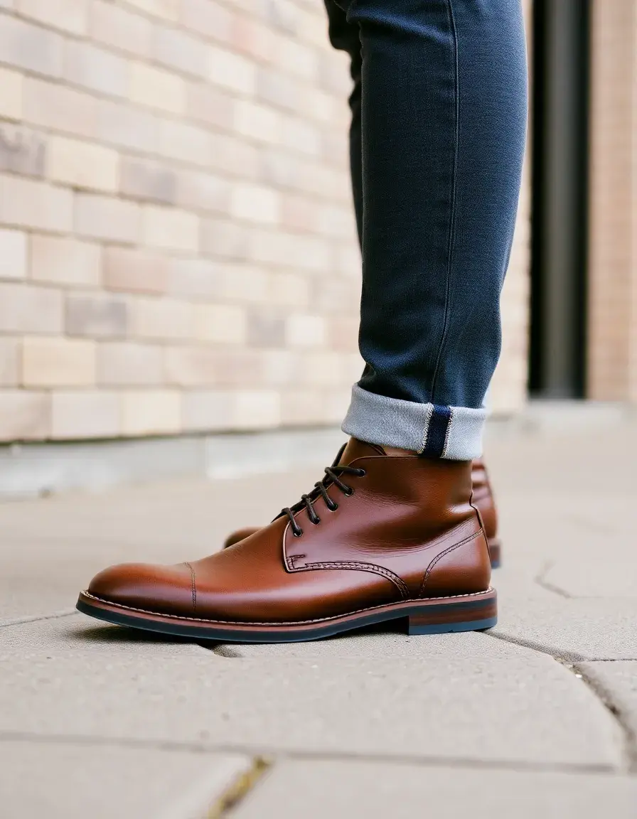 Stivaletti pelle uomo modello Chukka marroni in pelle naturale