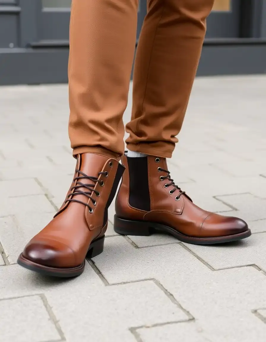 Stivaletti pelle uomo Chelsea Boots color cuoio chiaro