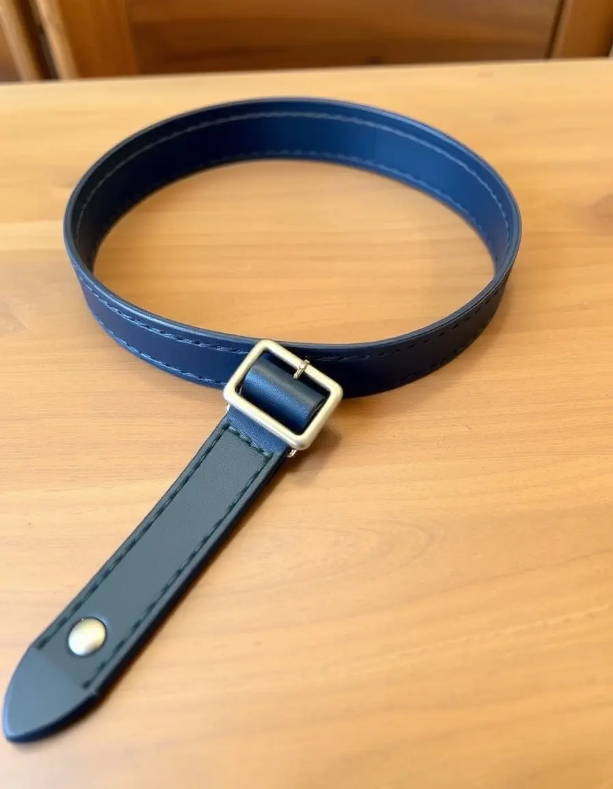 Tracolla regolabile per borsa in pelle blu navy