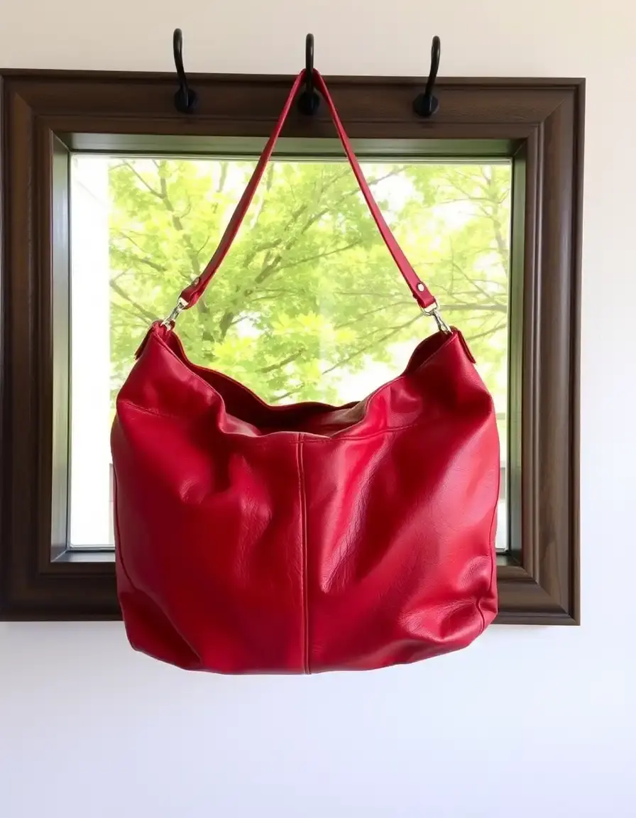 Borsa hobo rossa morbida in vera pelle