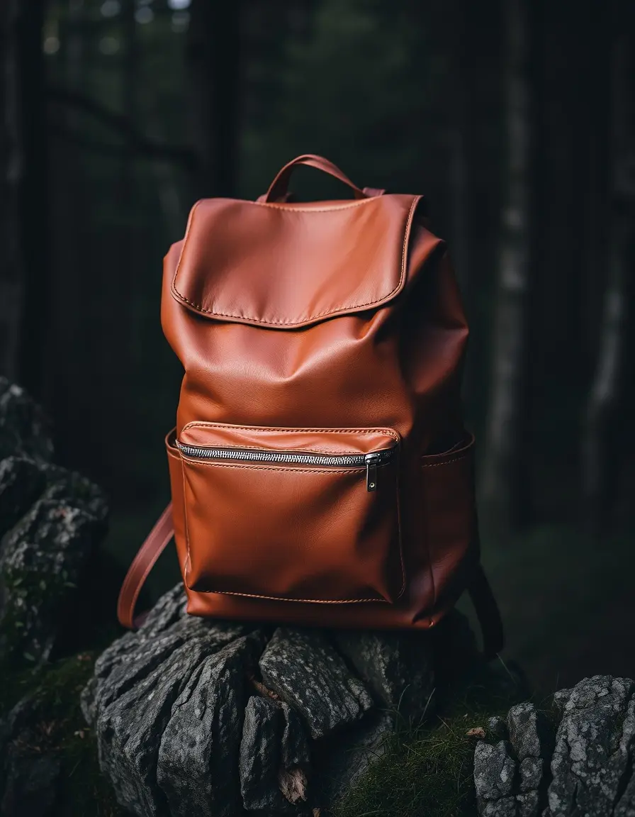 Zaino in pelle marrone stile vintage adventure