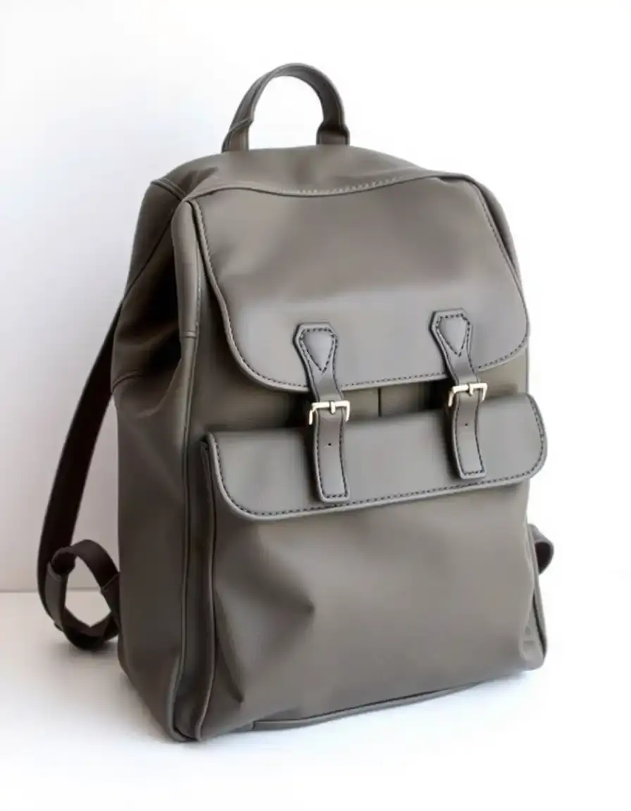 Zaino slim in pelle grigia professionale