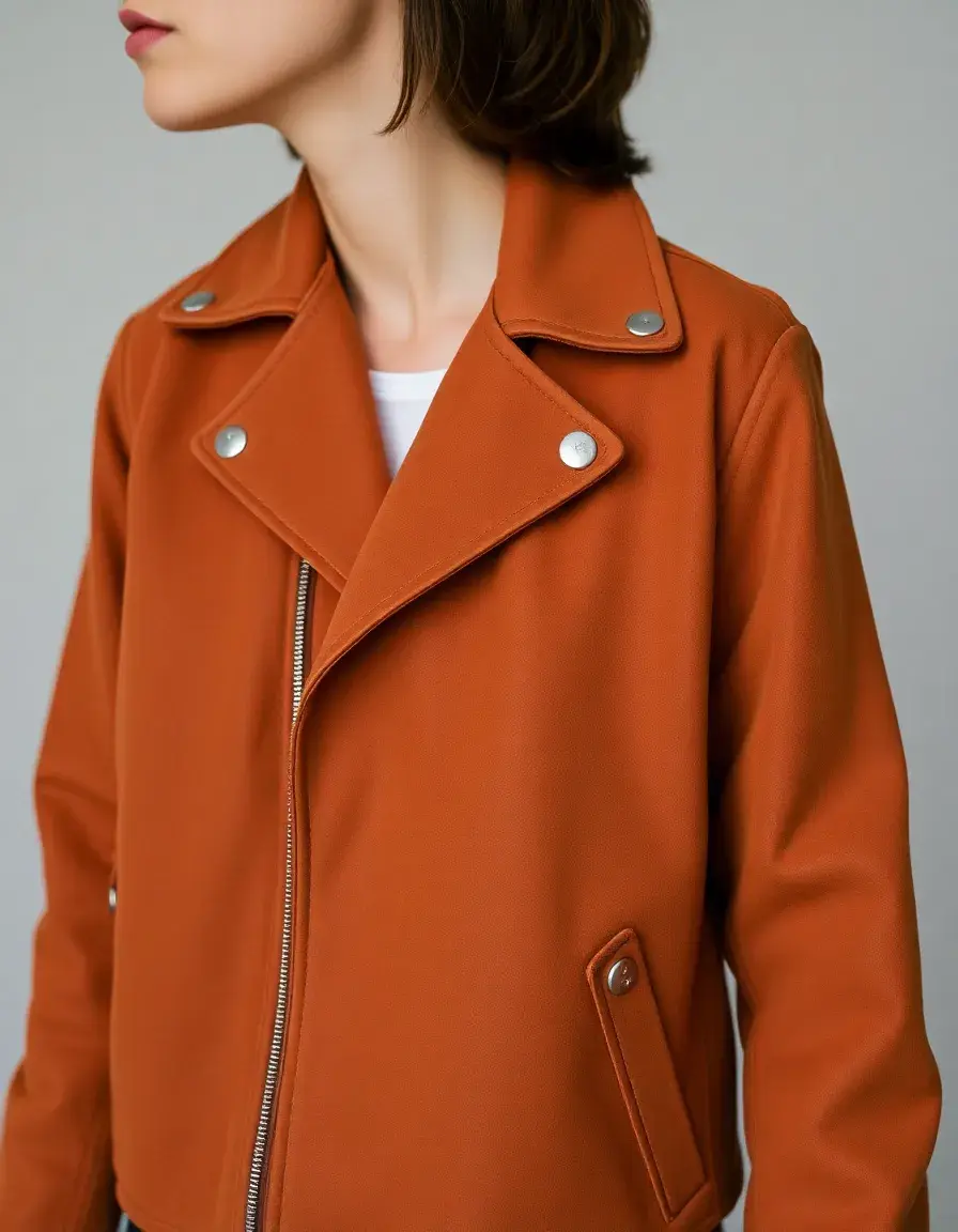 Giacca in pelle scamosciata marrone morbida donna
