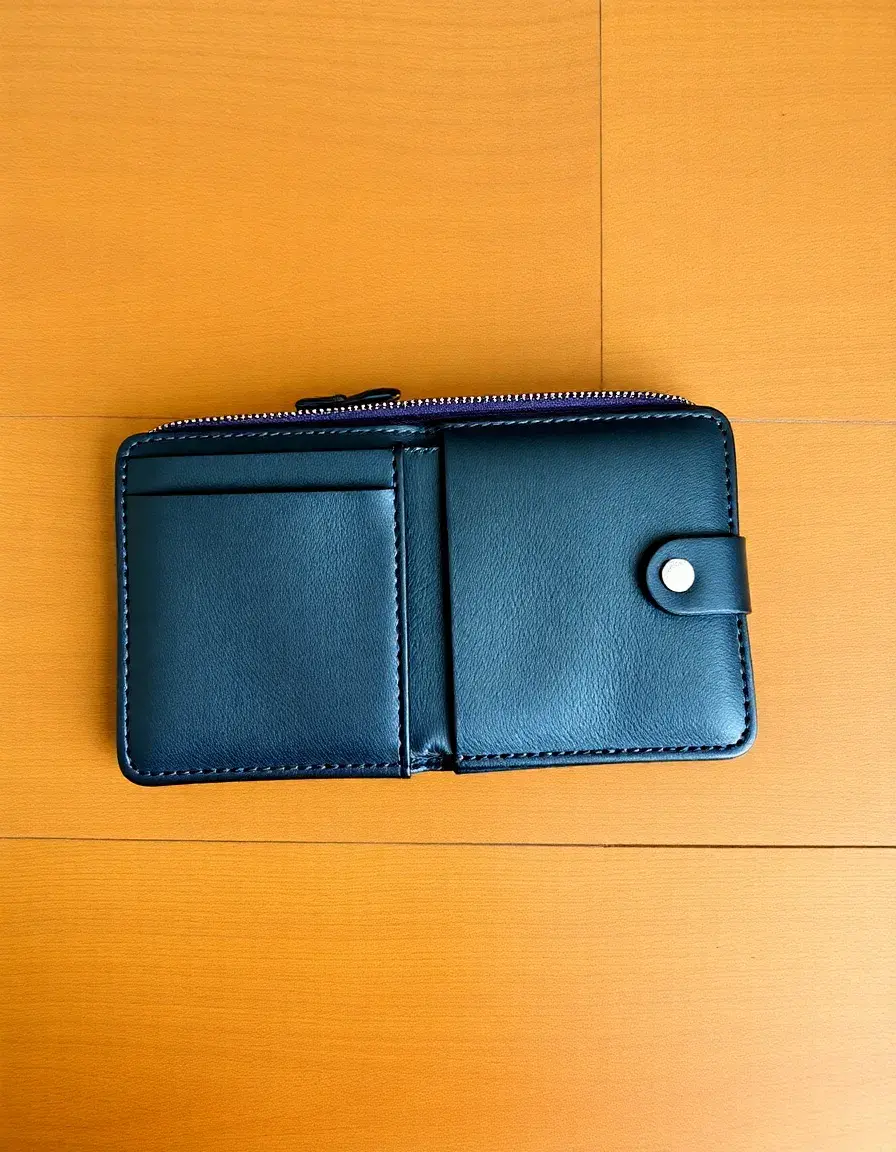 Borsa nera in pelle con scomparti a portafoglio