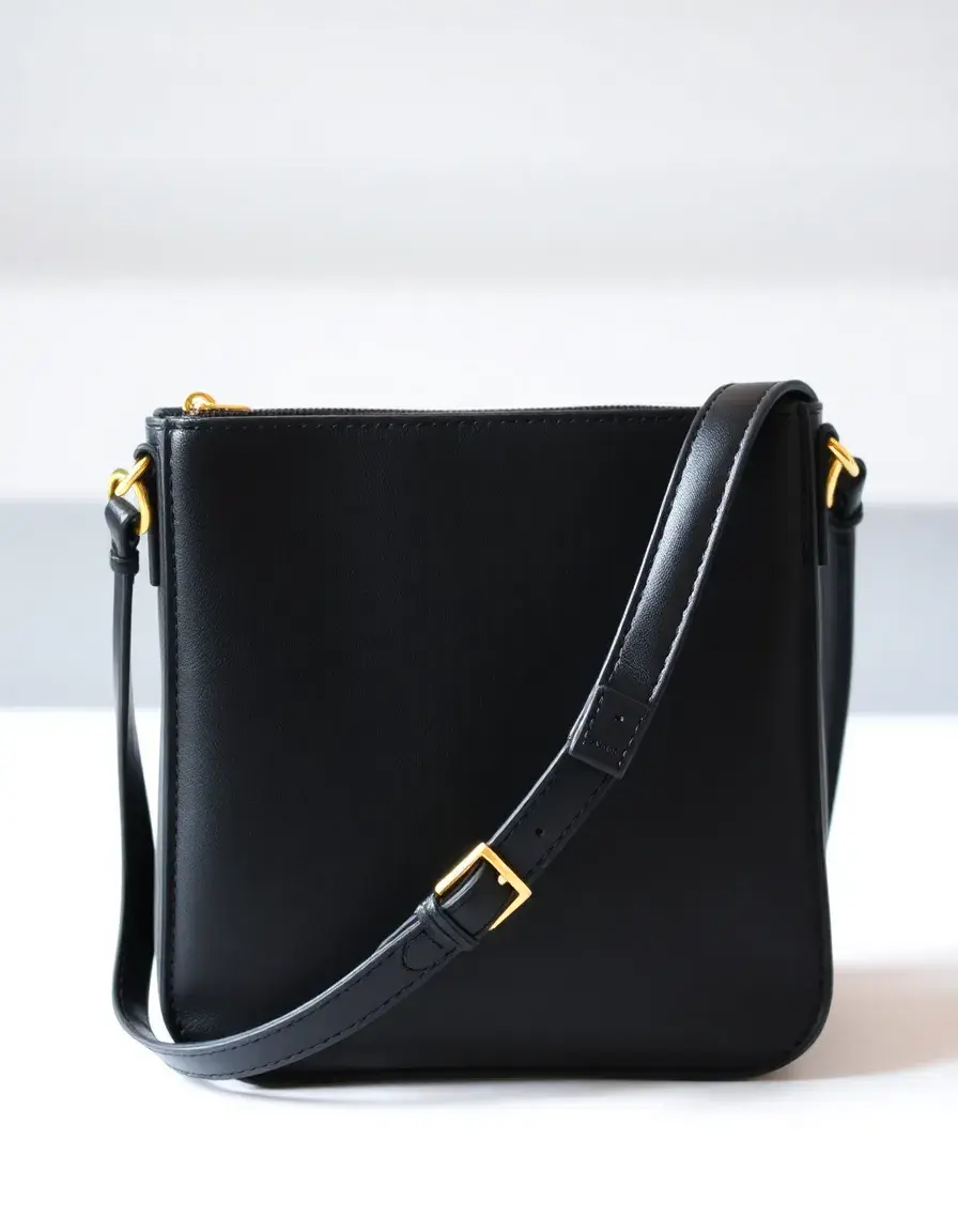 Borsa pelle tracolla nera stile classico crossbody