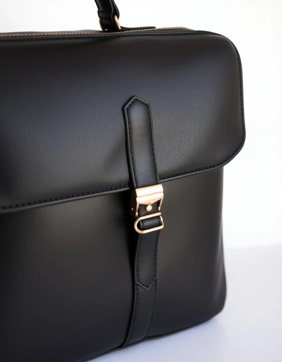 Elegante ventiquattrore in pelle nera da uomo per ufficio