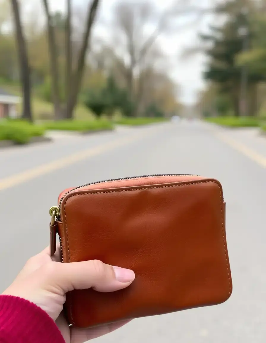Borsa marrone in vera pelle stile vintage