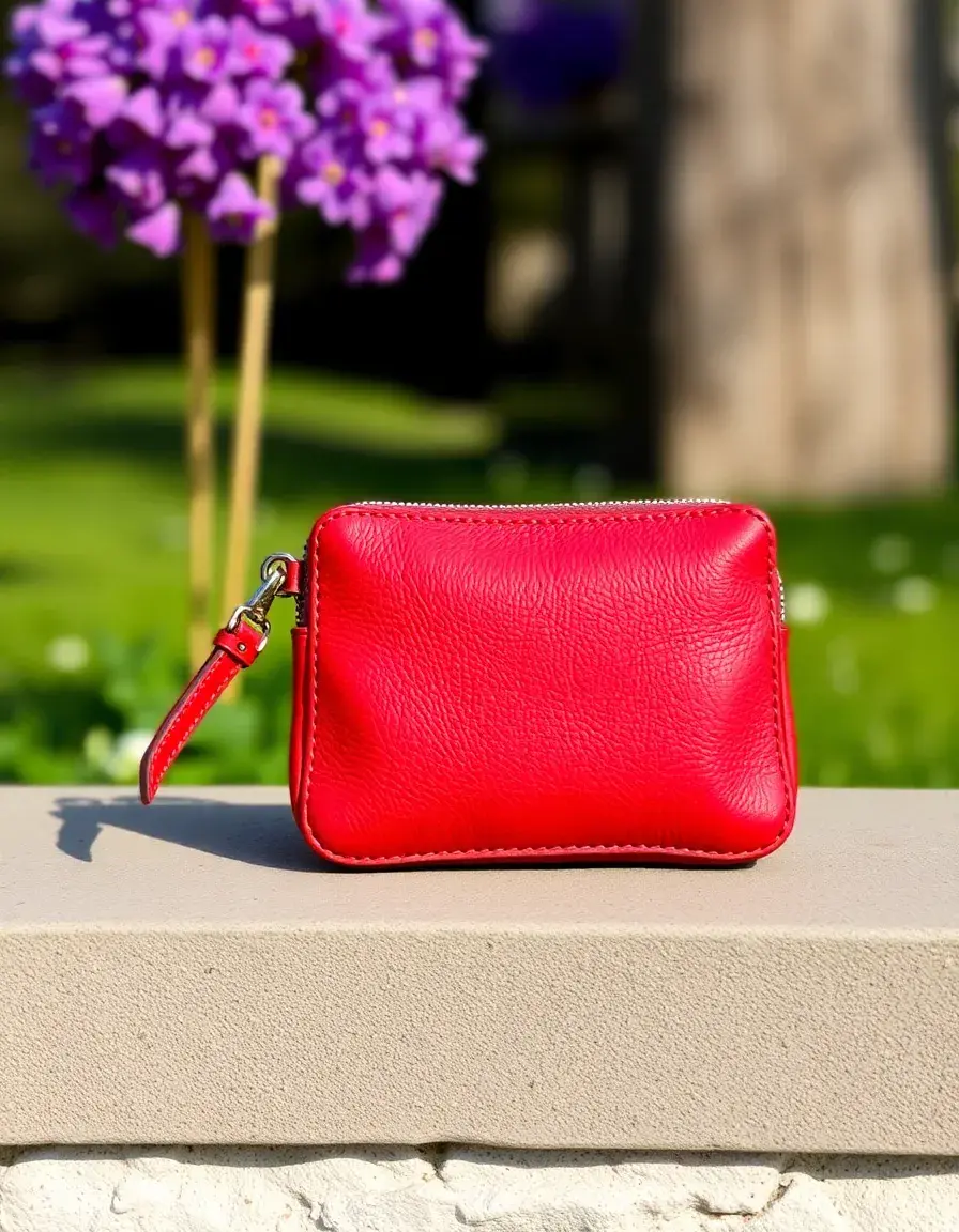 Mini borsa in vera pelle rossa vivace
