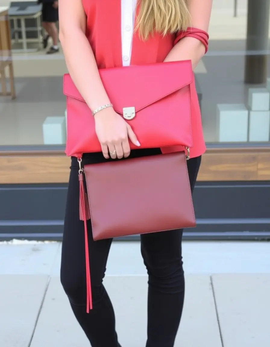 Clutch in pelle rossa vibrante per occasioni eleganti