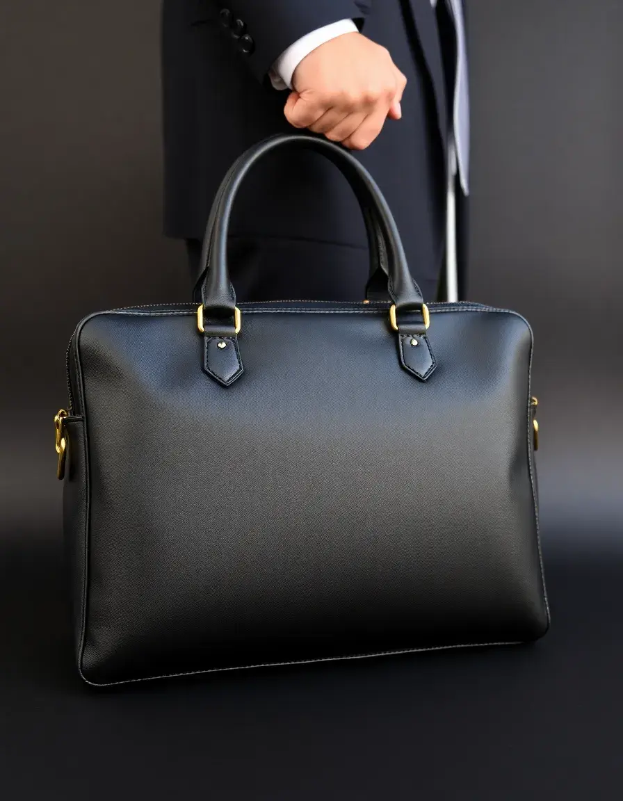 Borsa da lavoro professionale in pelle nera