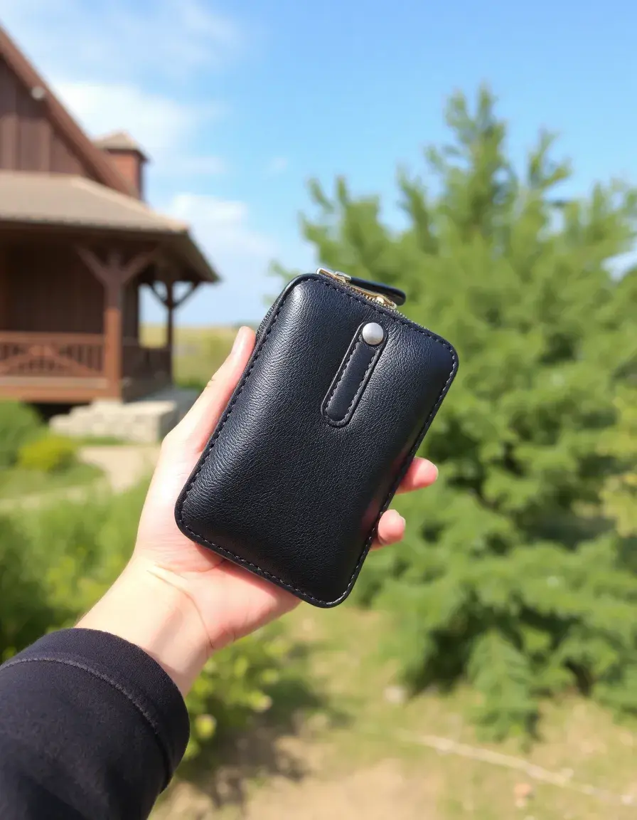 Borsa da viaggio sicura in pelle nera