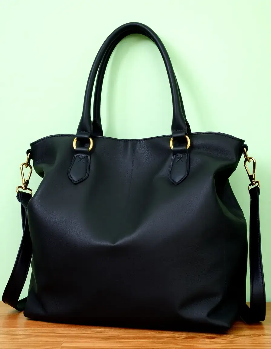 Borsa casual e rilassata in pelle nera