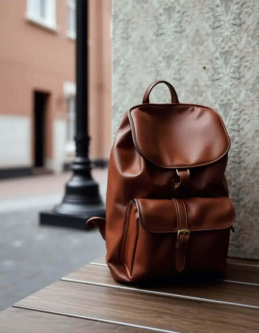Zaino pelle uomo classico marrone vintage