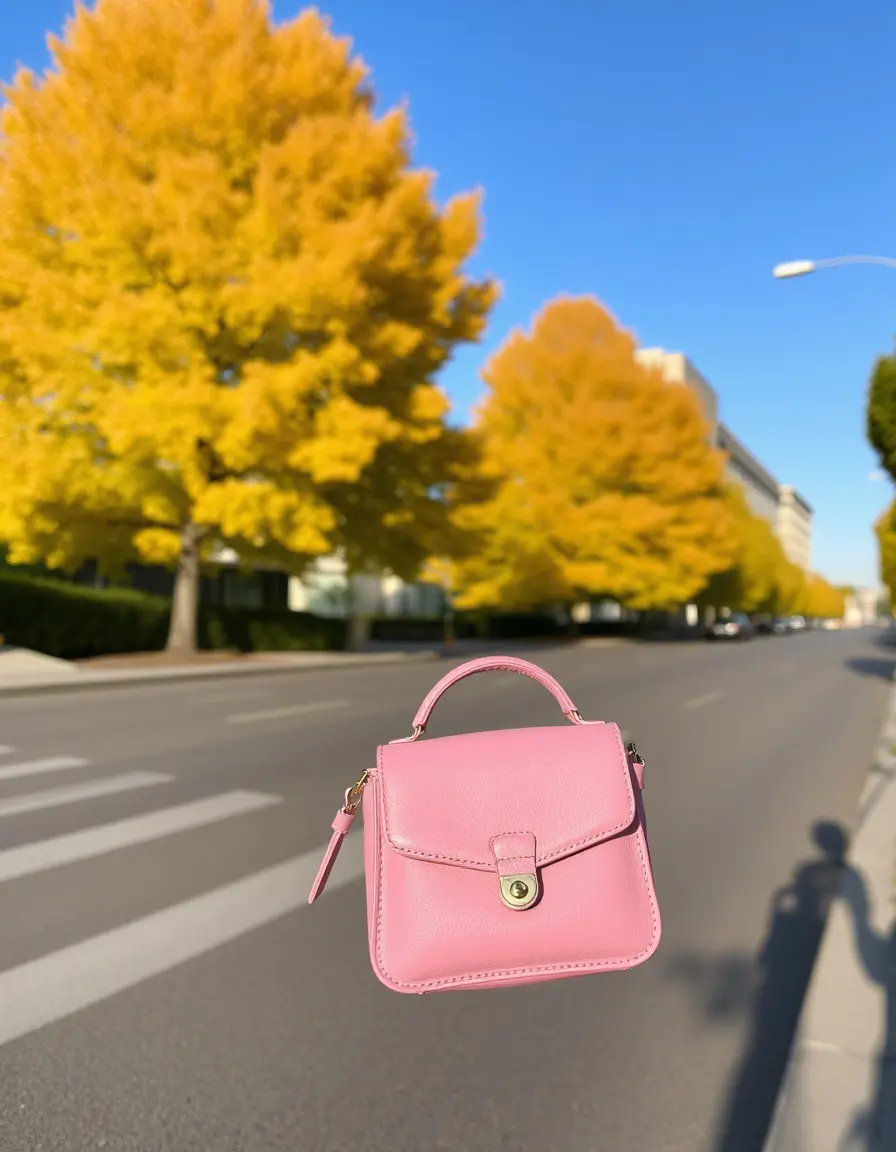 Mini borsa pelle rosa carina