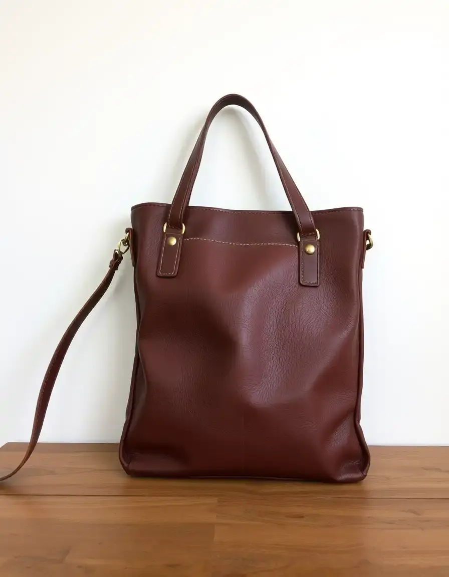 Borsa vintage in pelle marrone stile retrò artigianale
