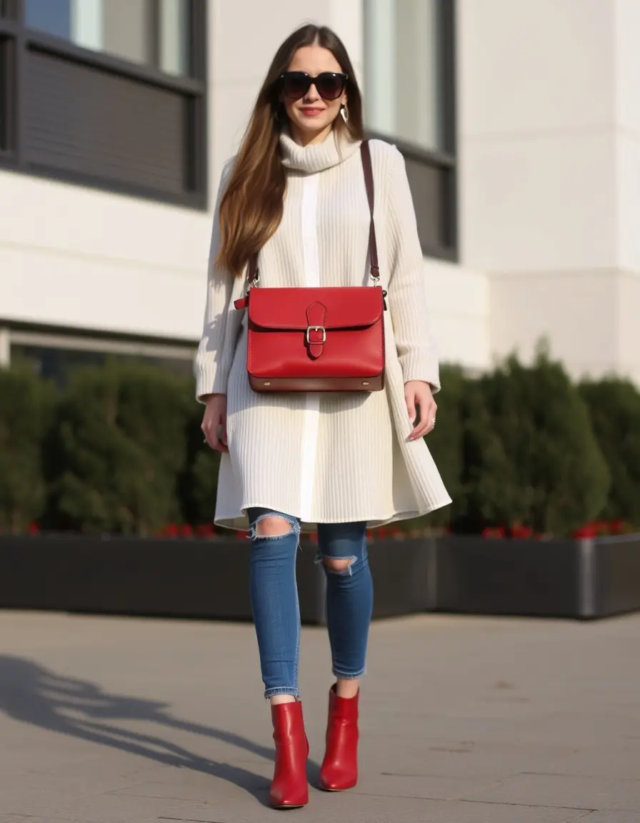 Borsa fashion in pelle rossa chic ed elegante